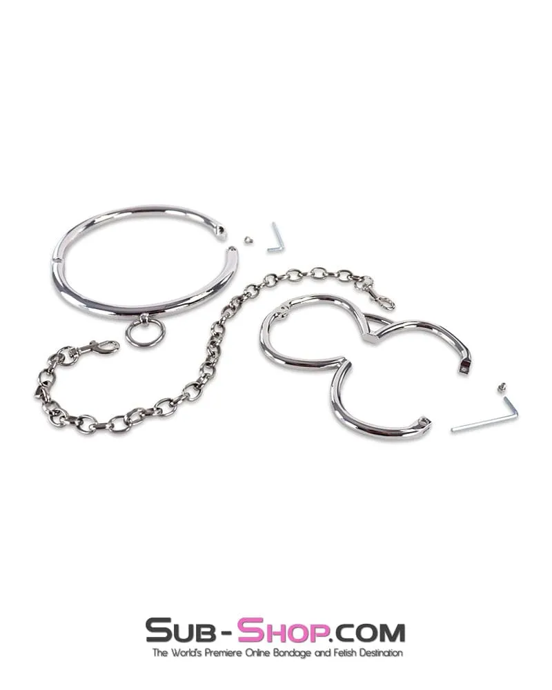 0243M   Hex Key Locking Steel Collar & Cuffs – Secure Metal Bondage System