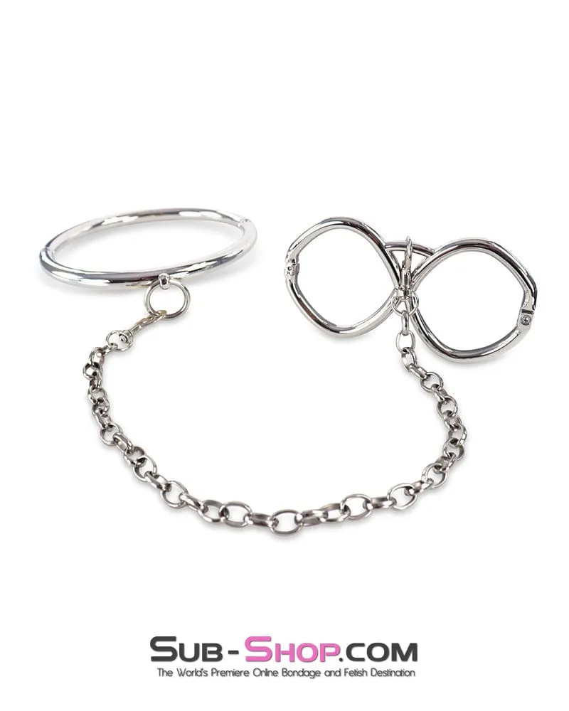 0243M   Hex Key Locking Steel Collar & Cuffs – Secure Metal Bondage System