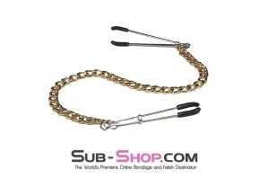 0452M      Gilded Nipples Tweezer Nipple Clamps with Gold Chain