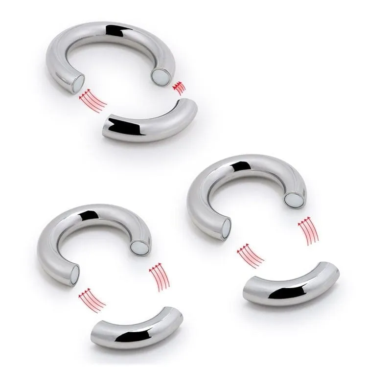 0685M      Babe Magnet Stainless Steel Magnetic Ball Stretcher Ring. Large