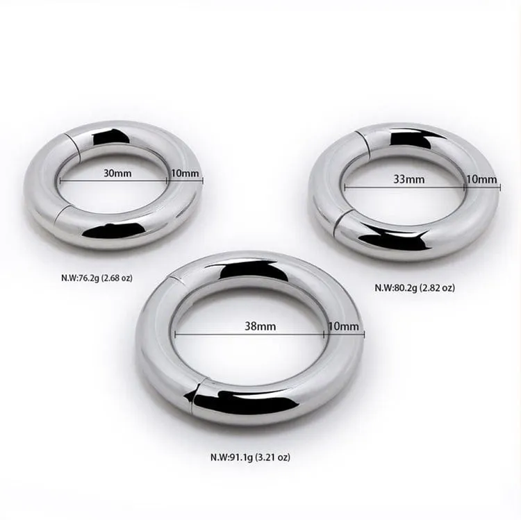 0685M      Babe Magnet Stainless Steel Magnetic Ball Stretcher Ring. Large