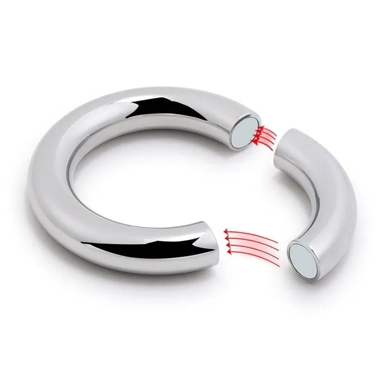 0685M      Babe Magnet Stainless Steel Magnetic Ball Stretcher Ring. Large