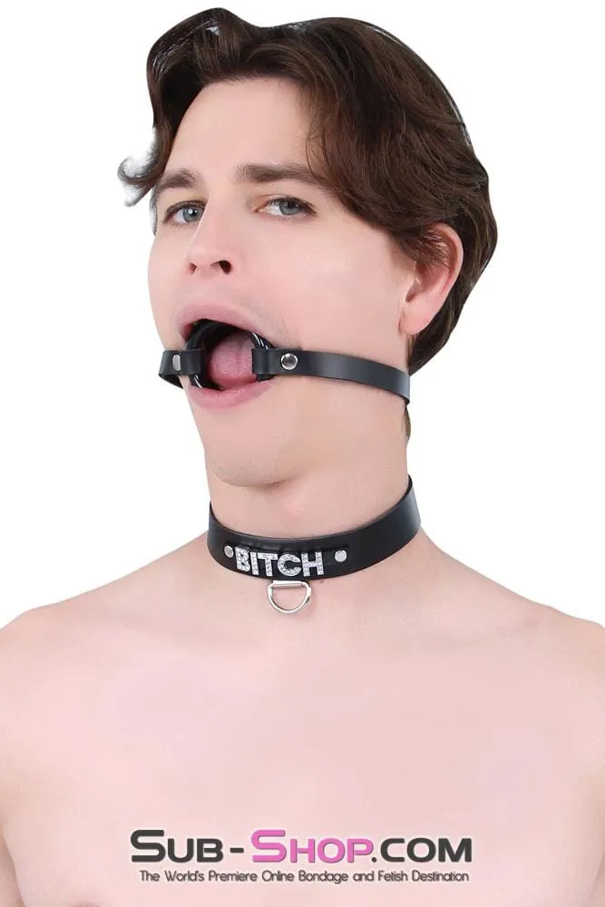 1442A-L-SIS      Pretty Sissy Hussy Smooth Plastic Ring Gag. Large Mistress Sessions Ring