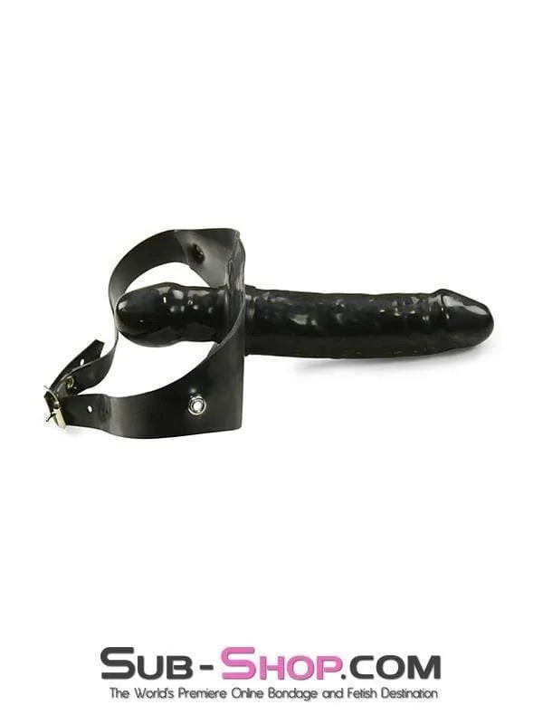 2484D-SIS      Female Domination Latex Sissy Double Penis Gag