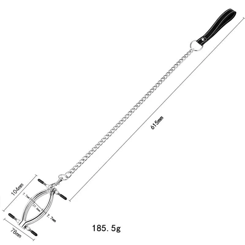 2703M      Pussy Trap Steel Labia Clamp with Leash