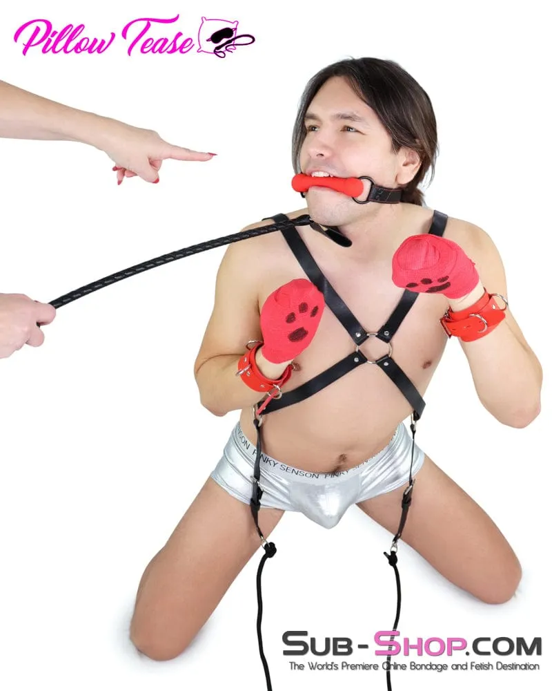 2720DL-SIS      Red Silicone Pony Play Sissy Bondage Bit Gag