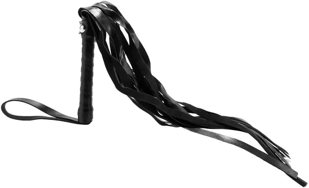 3-Piece Introductory Bondage Kit Black Sex Handcuffs. BDSM Blindfold and Flogger