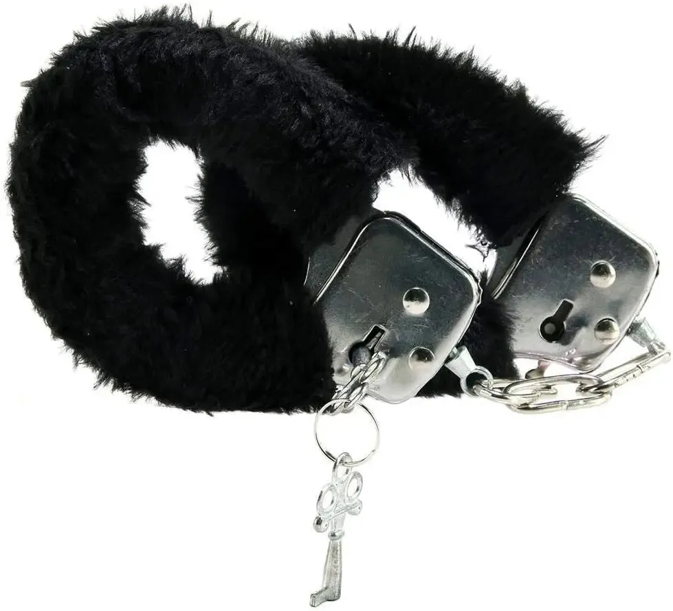 3-Piece Introductory Bondage Kit Black Sex Handcuffs. BDSM Blindfold and Flogger