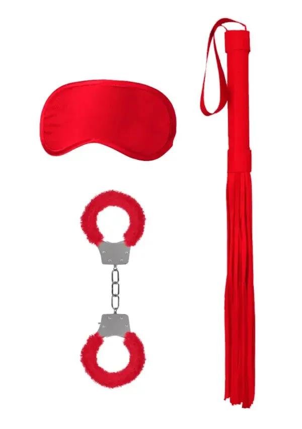 3-Piece Introductory Bondage Kit Red Beginner BDSM Set