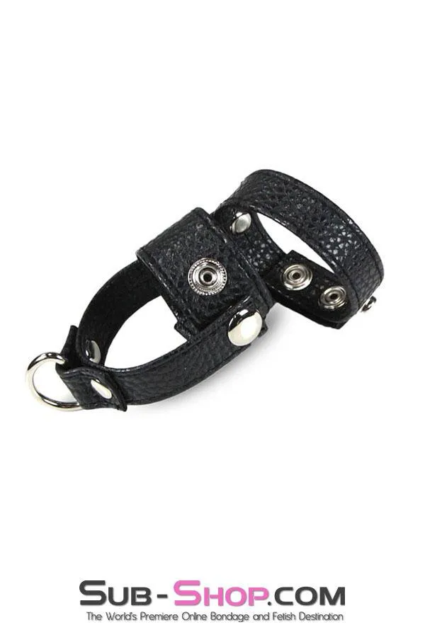 3786HS-SIS      Sissy's Leather Ball Stretcher with Cock Ring