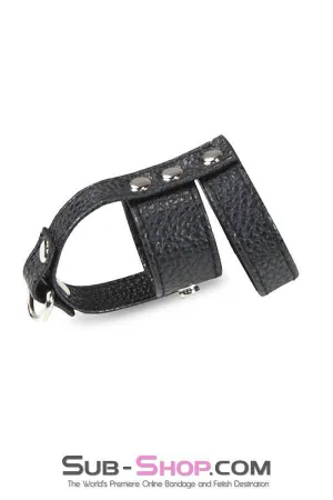 3786HS-SIS      Sissy's Leather Ball Stretcher with Cock Ring