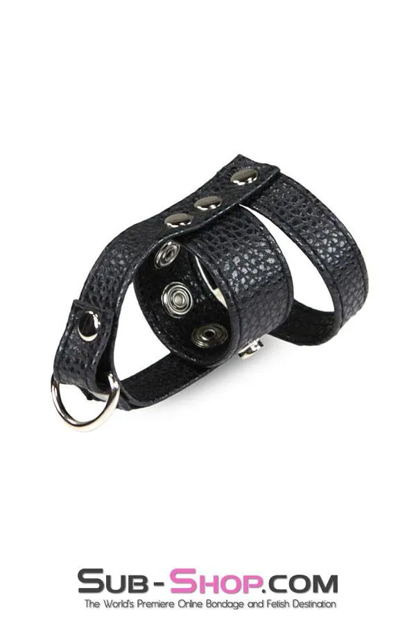 3786HS-SIS      Sissy's Leather Ball Stretcher with Cock Ring