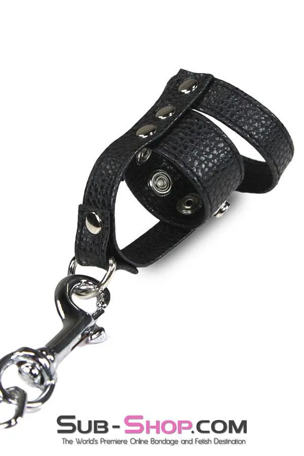 3786HS-SIS      Sissy's Leather Ball Stretcher with Cock Ring