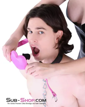 3844RS-SIS      Addick-tive Sissy Boi Bondage Hot Pink BDSM Roleplay Padded Lips Penis Gag