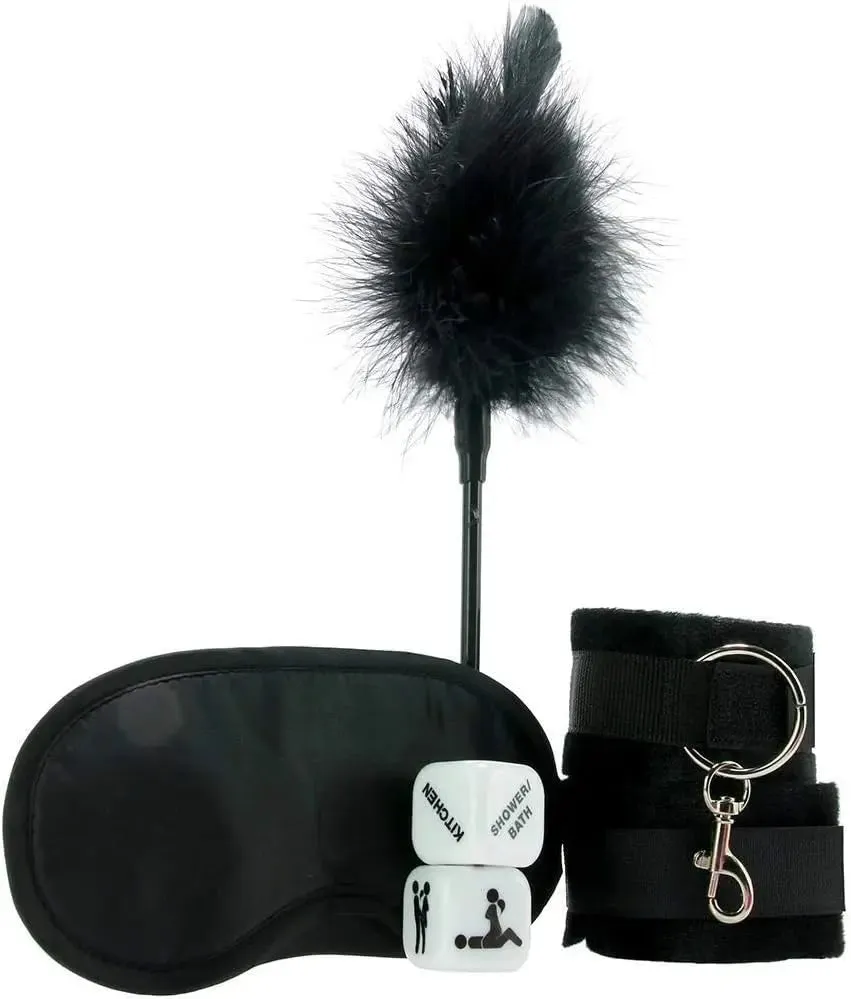4-Piece Introductory BDSM Beginner Bondage Kit Black