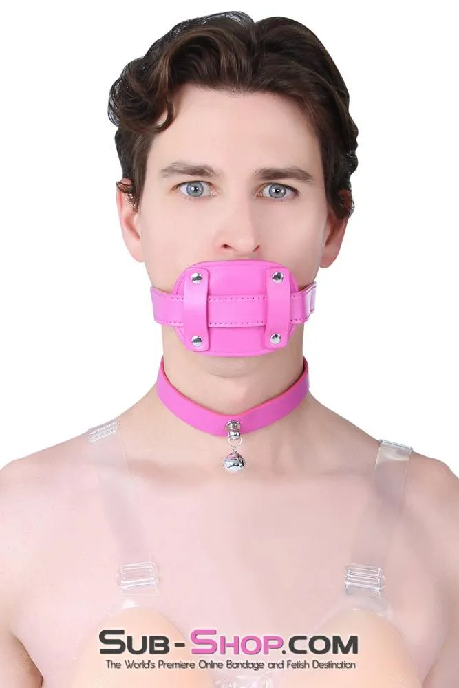 5709RS-SIS      Pretty Sissy Bimbo Sissy Training Cock Sucker Hot Pink Locking Penis Gag