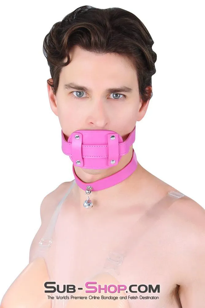 5709RS-SIS      Pretty Sissy Bimbo Sissy Training Cock Sucker Hot Pink Locking Penis Gag
