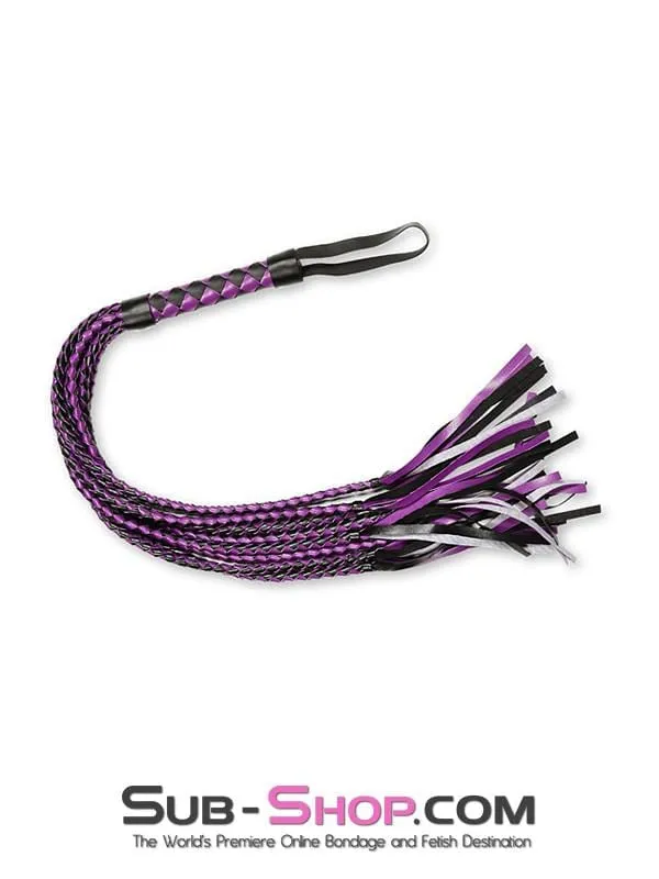 8806MQ      Black & Purple Braided Multi-Tail Flogger