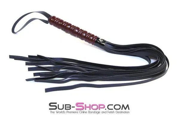 9032DL      To The Woodshed Wooden Handle 25 Flogger Whip