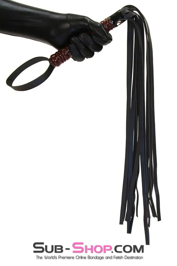9032DL      To The Woodshed Wooden Handle 25 Flogger Whip