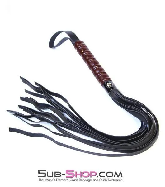 9032DL      To The Woodshed Wooden Handle 25 Flogger Whip