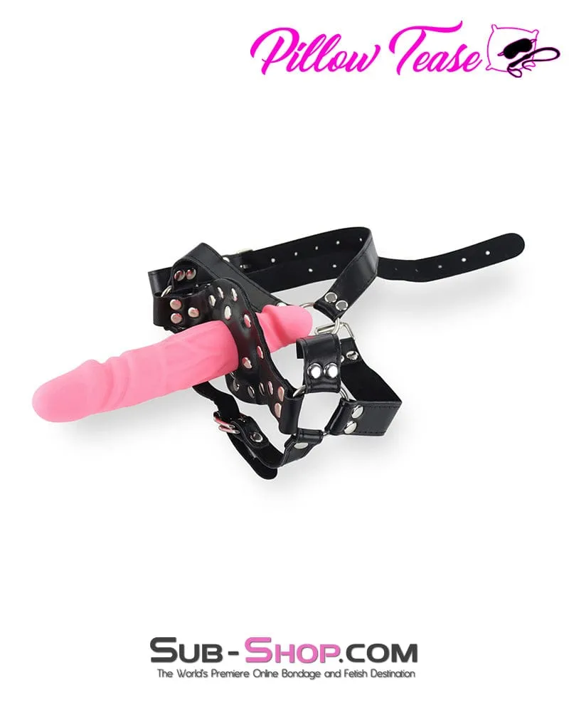 9866DL      Penis Gag Trainer with External Dildo. Pink