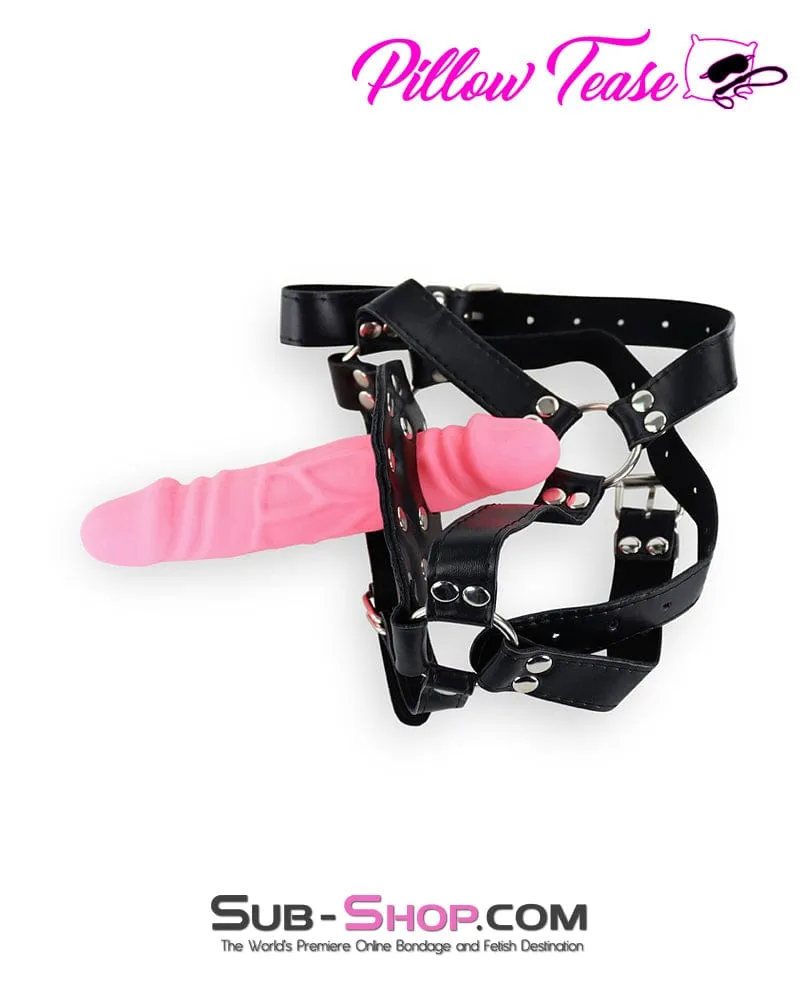 9866DL      Penis Gag Trainer with External Dildo. Pink