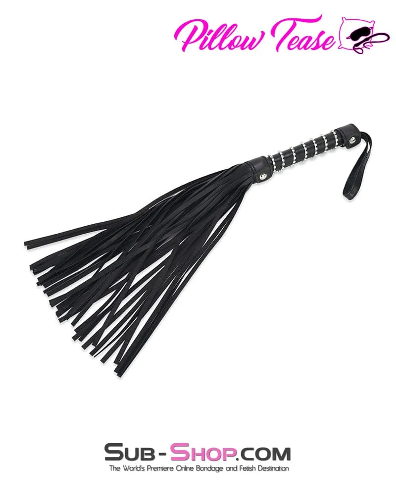 9952RS      Rhinestone Chain Handle 18 Black Whip