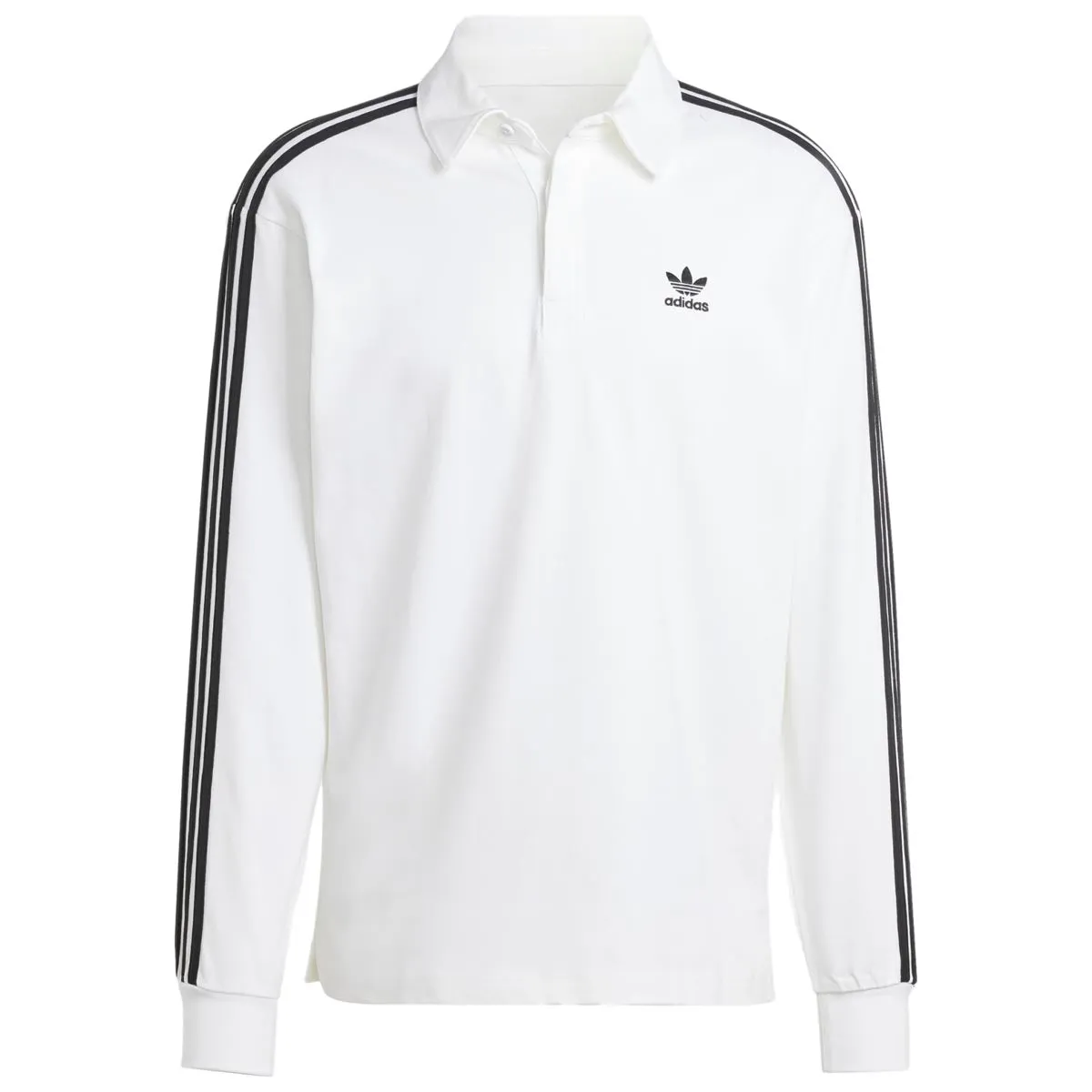 Adidas Adicolor Long Sleeve Rugby Polo Shirt - White