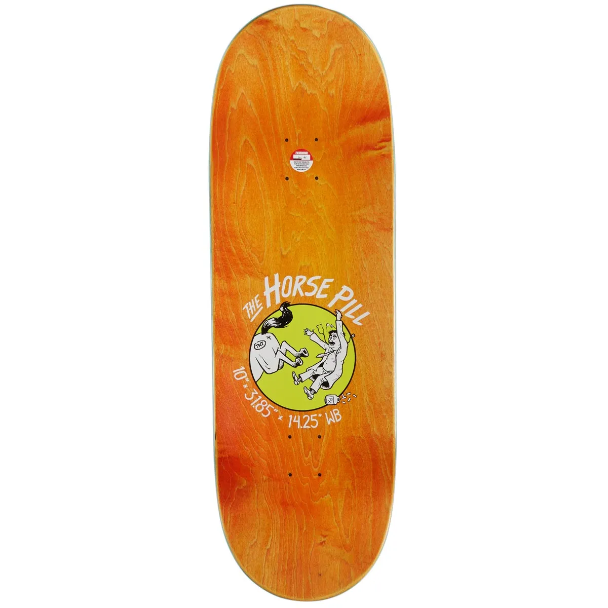 Anti-Hero Team Shaped Eagle Horse Pill Skateboard Deck - Yellow - 10.00"