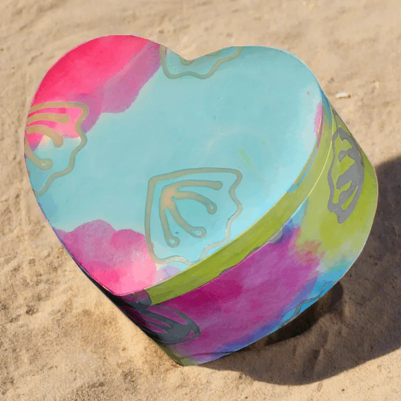 Biodegradable Heart Earth Urn In Tie Dye