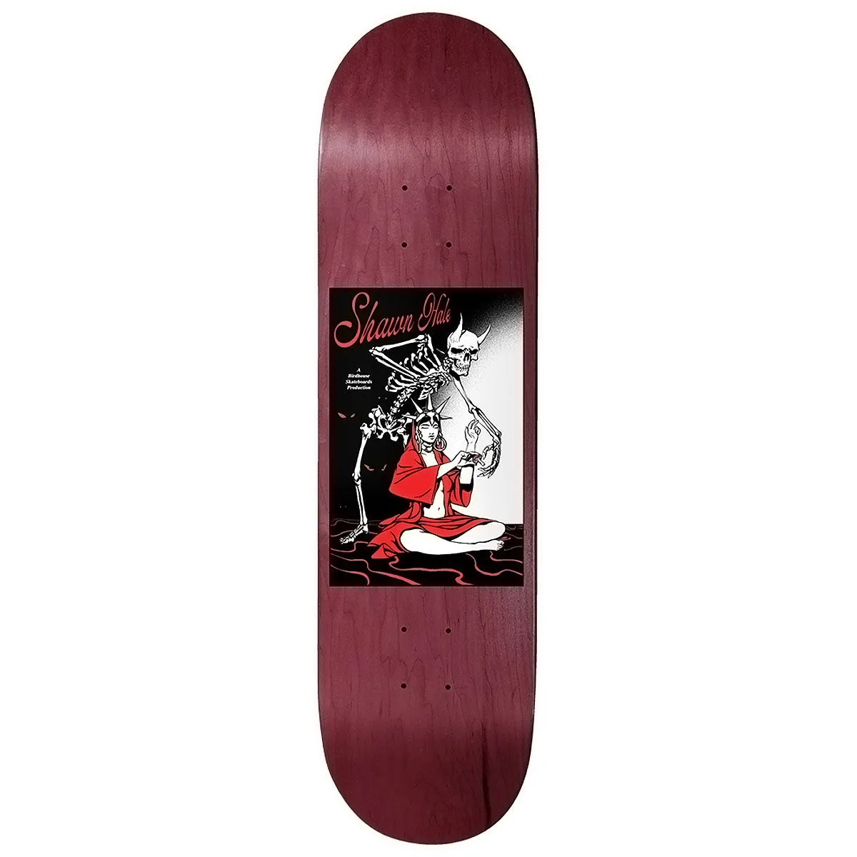Birdhouse Shawn Hale Life Gives Death Skateboard Deck - Burgundy Veneer Stain - 8.50"
