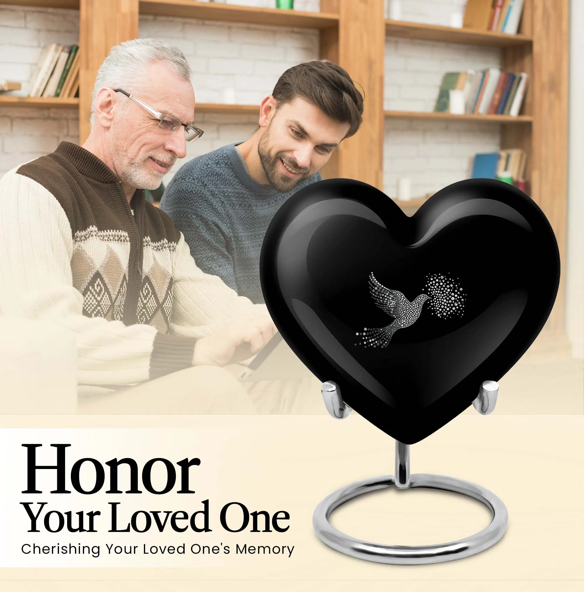 Dove Urn Cremation Pride - Eternity Heart Unveiled for Adult Ashes