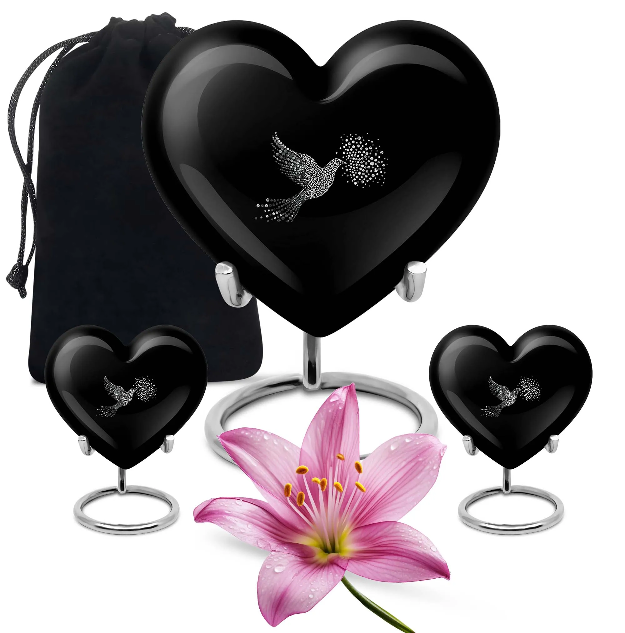 Dove Urn Cremation Pride - Eternity Heart Unveiled for Adult Ashes