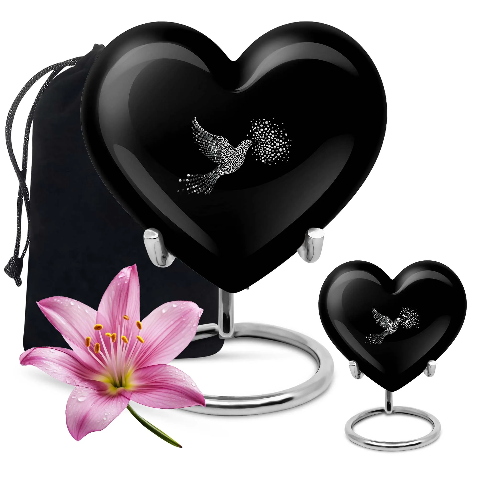 Dove Urn Cremation Pride - Eternity Heart Unveiled for Adult Ashes