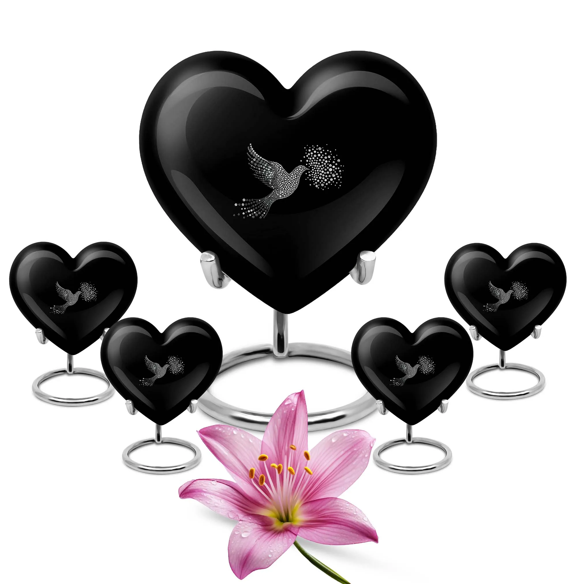 Dove Urn Cremation Pride - Eternity Heart Unveiled for Adult Ashes