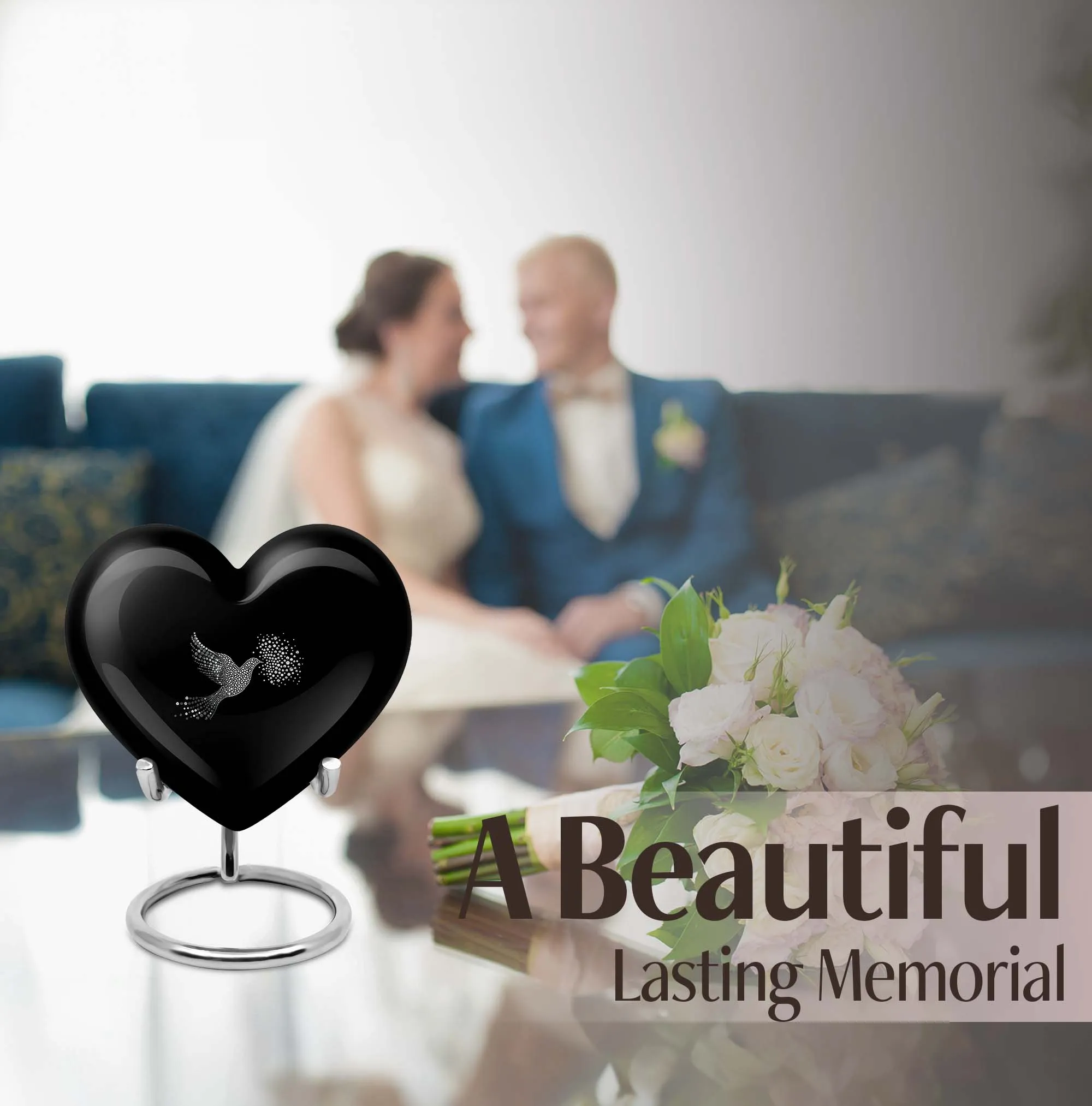 Dove Urn Cremation Pride - Eternity Heart Unveiled for Adult Ashes