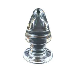 Elegant Amber Glass Anal Plug G-Spot Stimulation Smooth Finish Toy