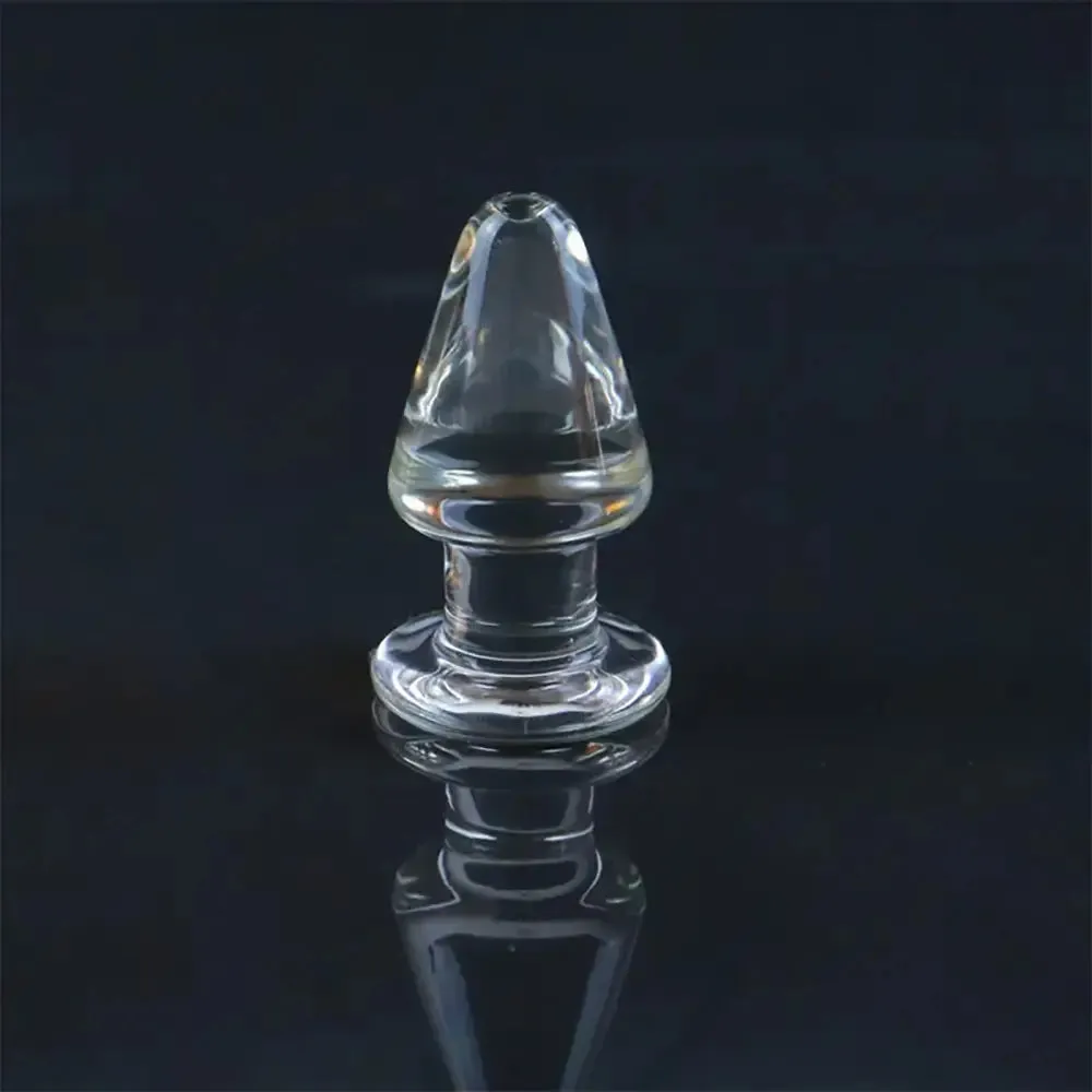 Elegant Amber Glass Anal Plug G-Spot Stimulation Smooth Finish Toy