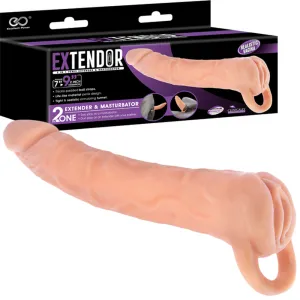 EXTENDOR TWO IN ONE 9 PENIS EXTENDER AND MASTURBATOR FLESH