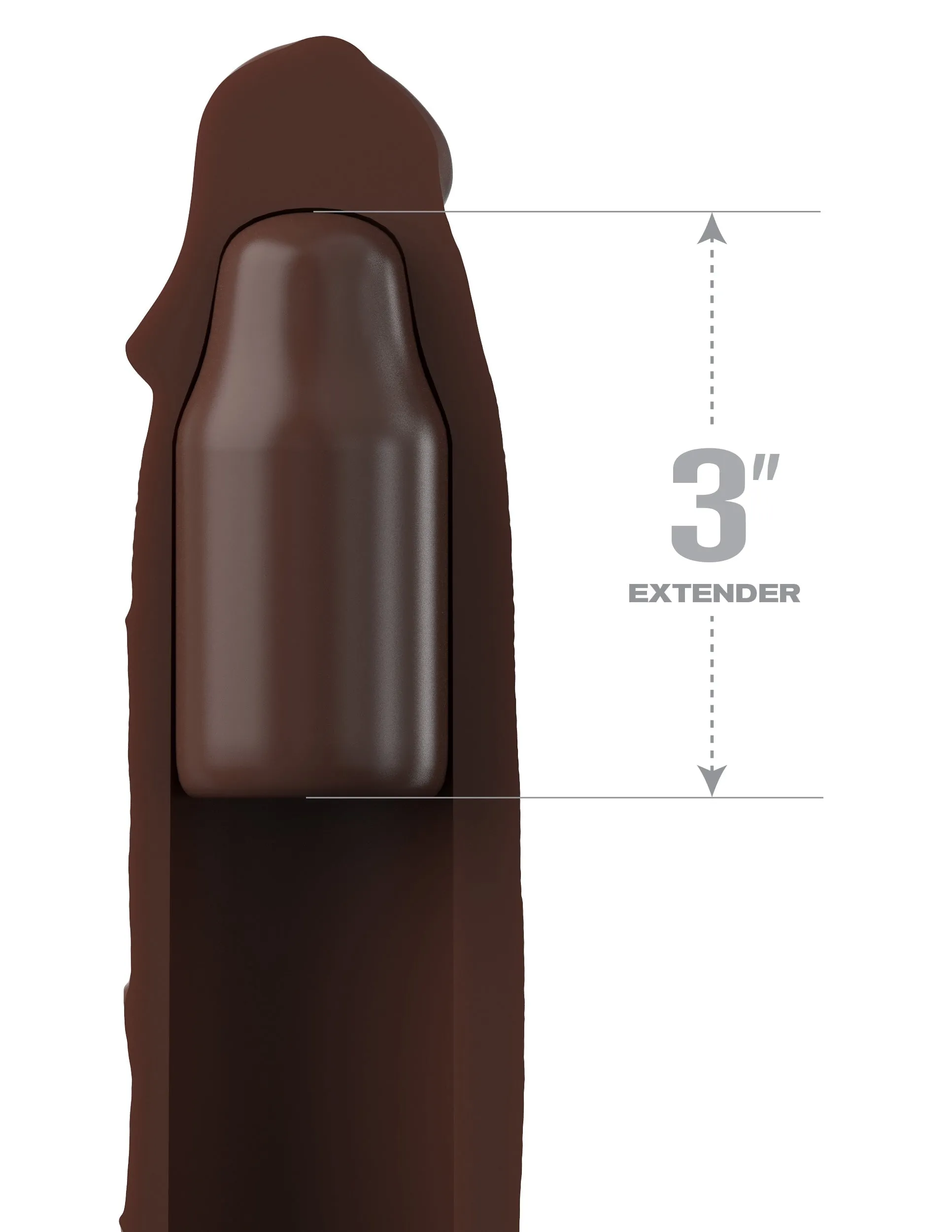Fantasy X-tensions Elite - 3 Silicone Mega X-tension - Brown
