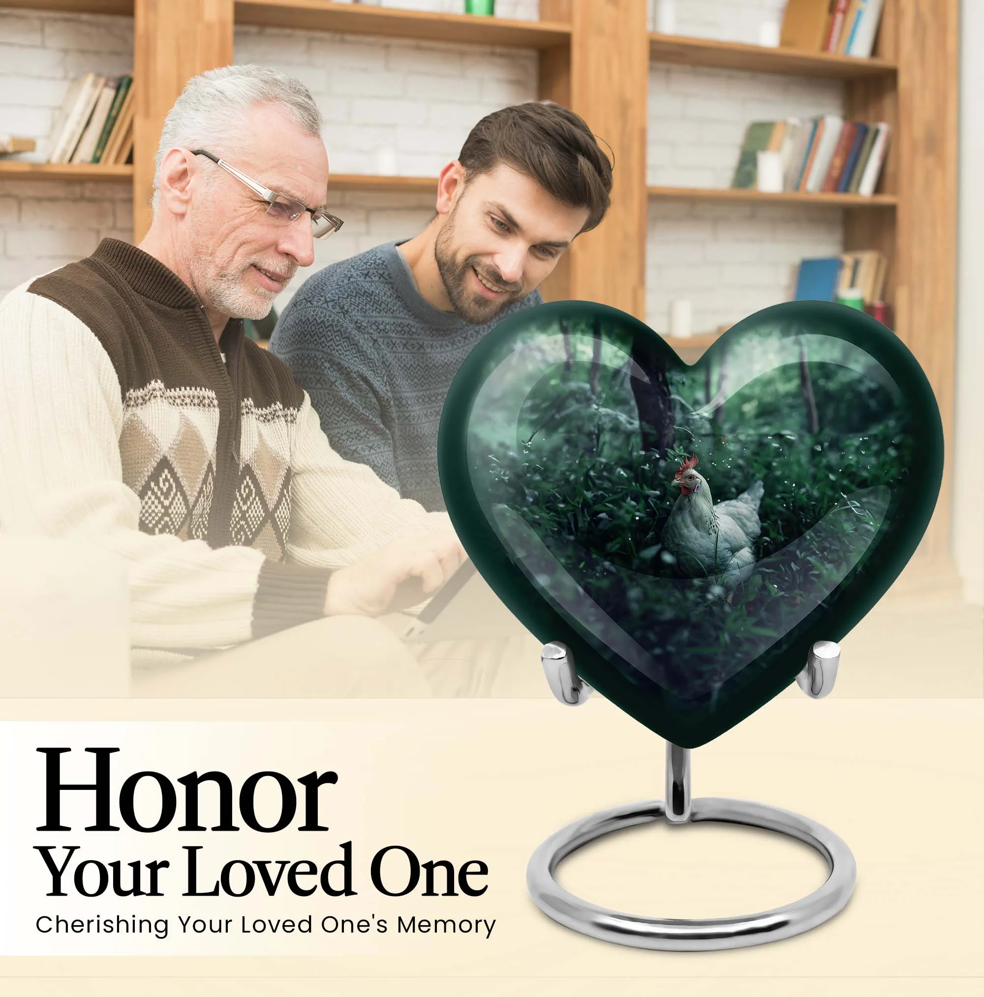Grand Legacy Chicken Heart Memorial Urn for Male, 200