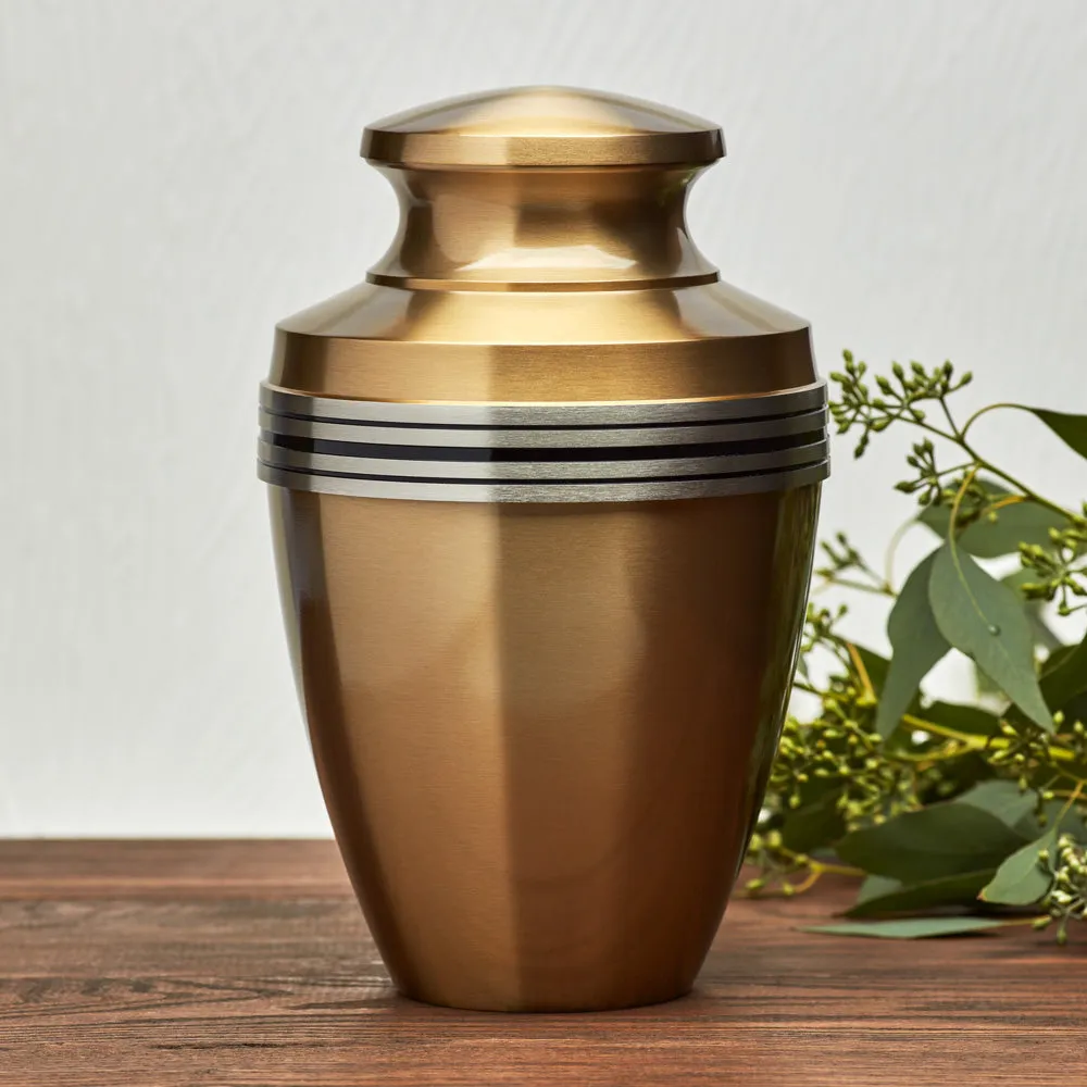 Grecian Bronze Cremation Urn In Large