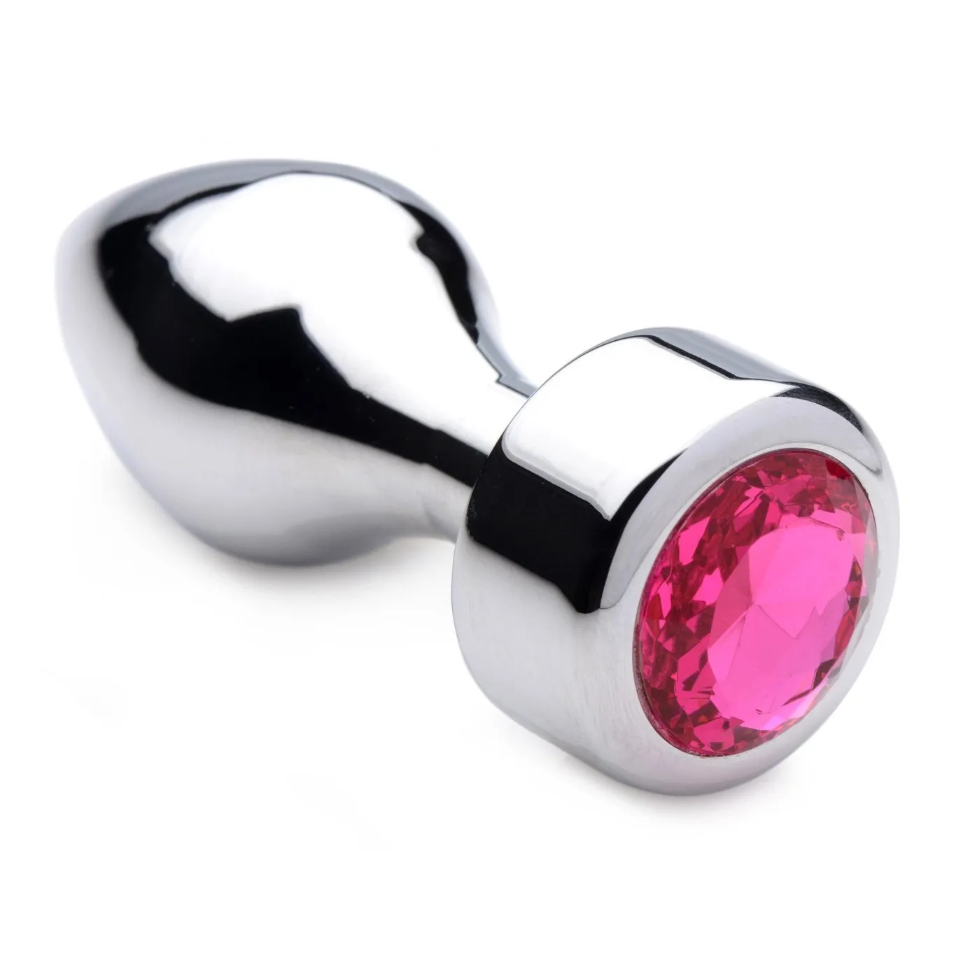 Hot Pink Gem Weighted Anal Plug