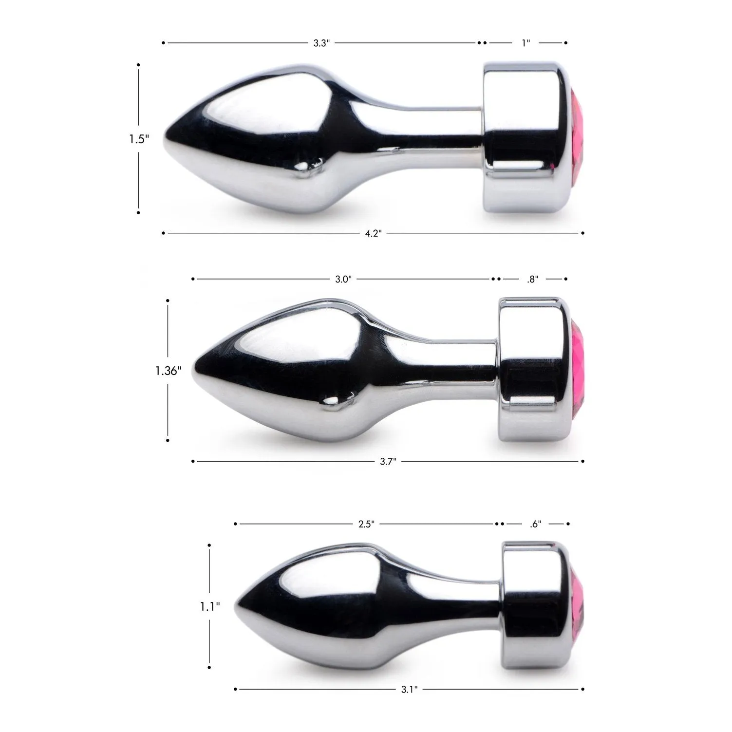 Hot Pink Gem Weighted Anal Plug