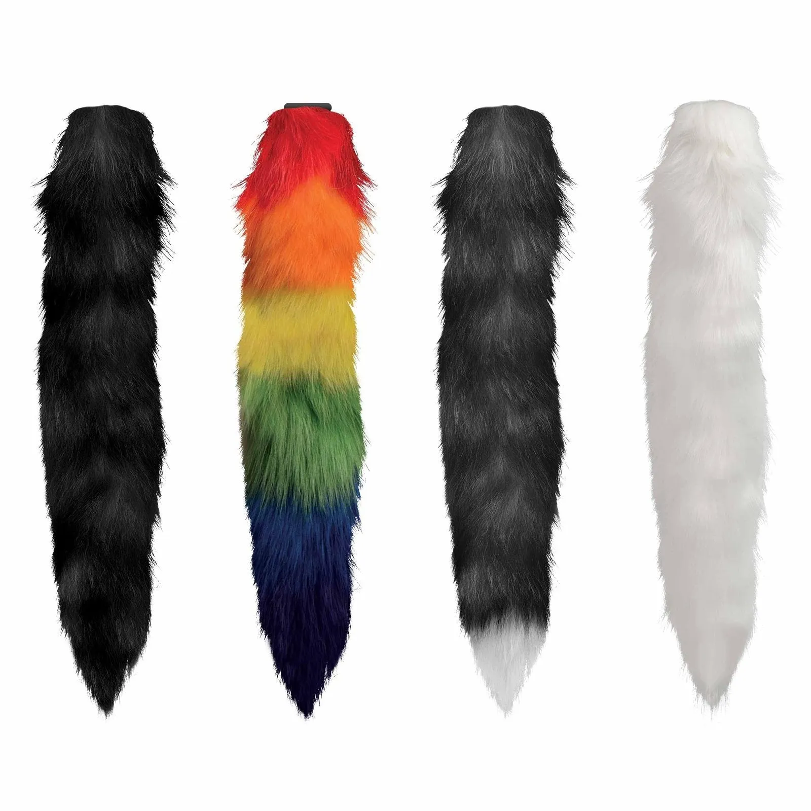 Interchangeable Rainbow Fox Tail