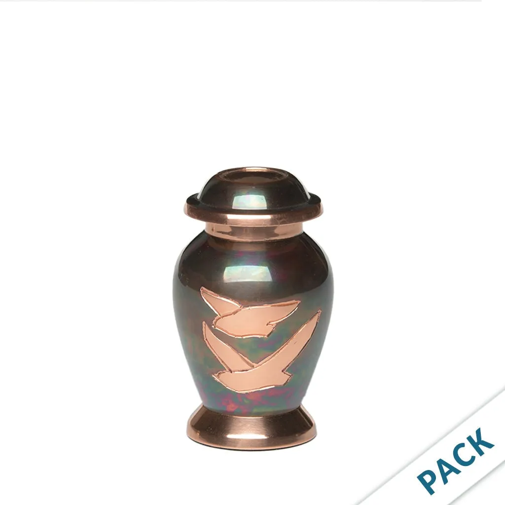 KEEPSAKE - Brass Urn -1958- Iridescent Copper Overlay - Pack of 10