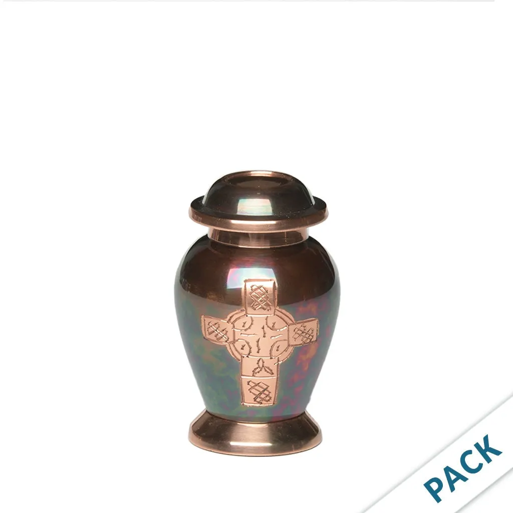 KEEPSAKE - Brass Urn -1958- Iridescent Copper Overlay - Pack of 10
