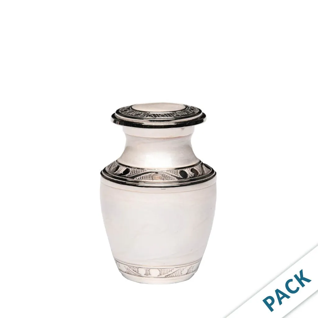 KEEPSAKE - Nickel plated Brass Urn 5-55 Silver Tone Bands - Pack of 10