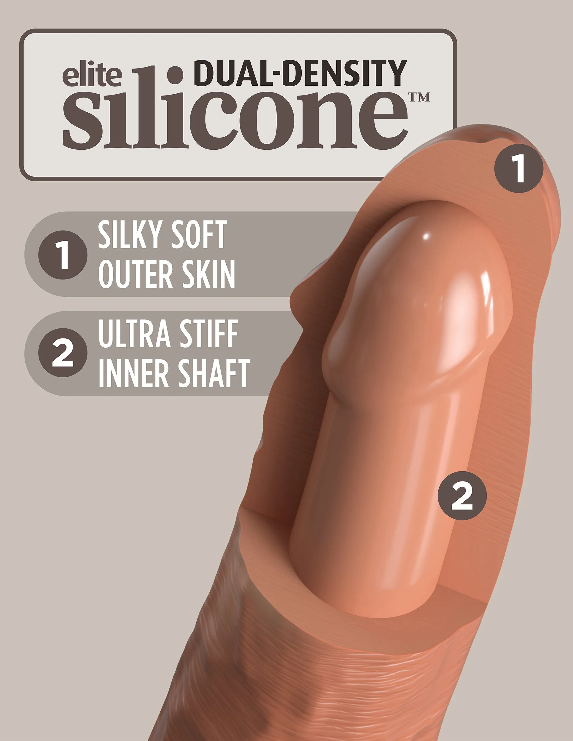 King Cock Elite 6 Silicone Dual Density Cock